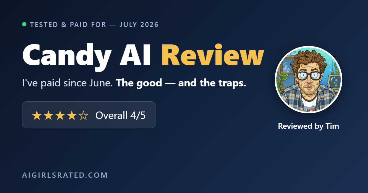 Candy AI Review 2026 — tested and paid for by Tim. Overall rating 4 out of 5.